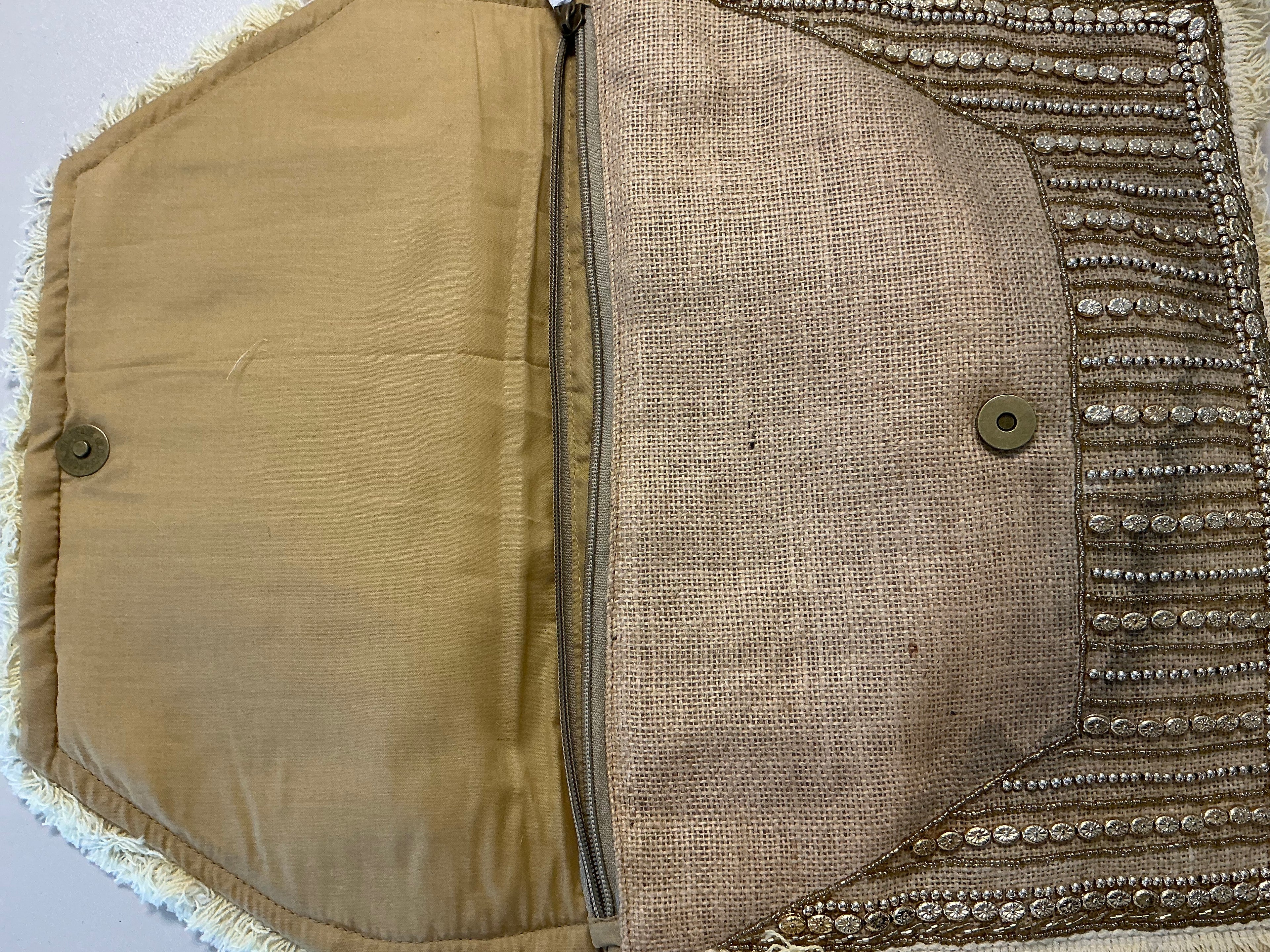 Embellished Boho Clutch Bag - brown