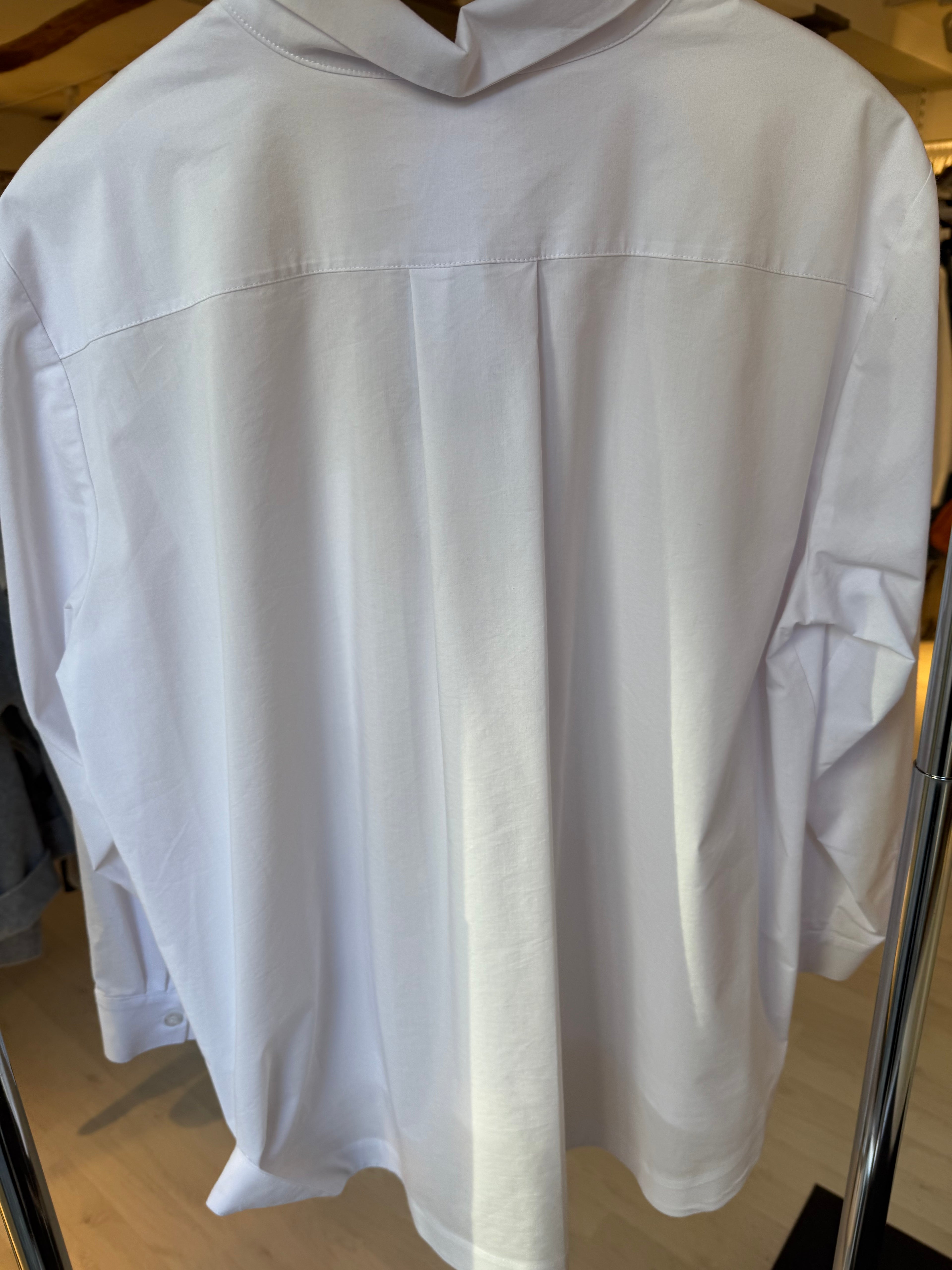 White Button-Down Cotton Blouse