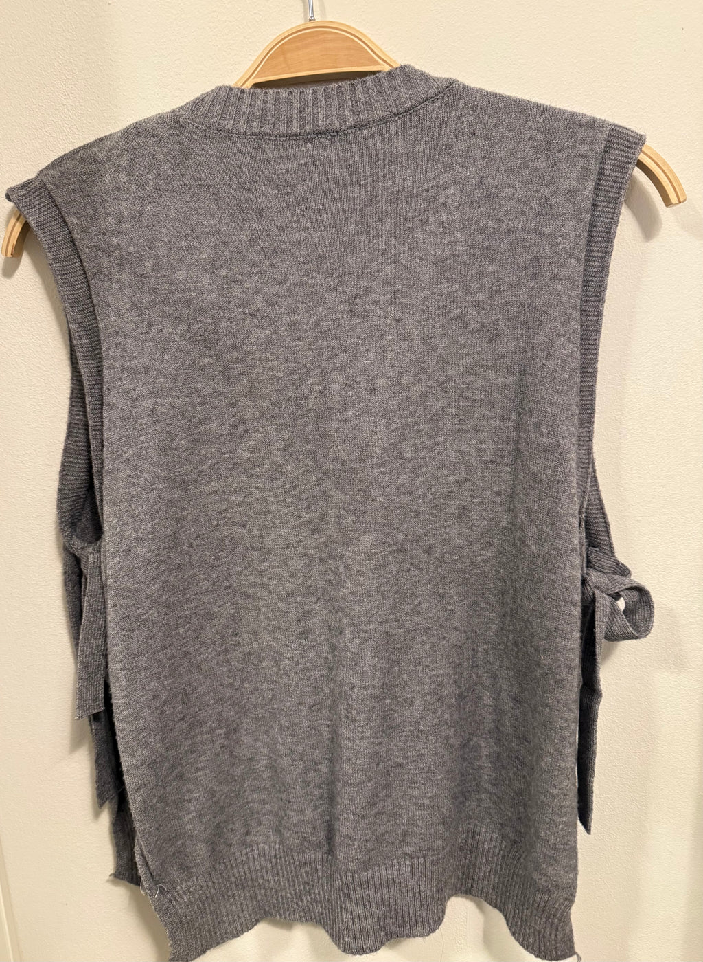 Side Tie Knitted Sweater – Grey