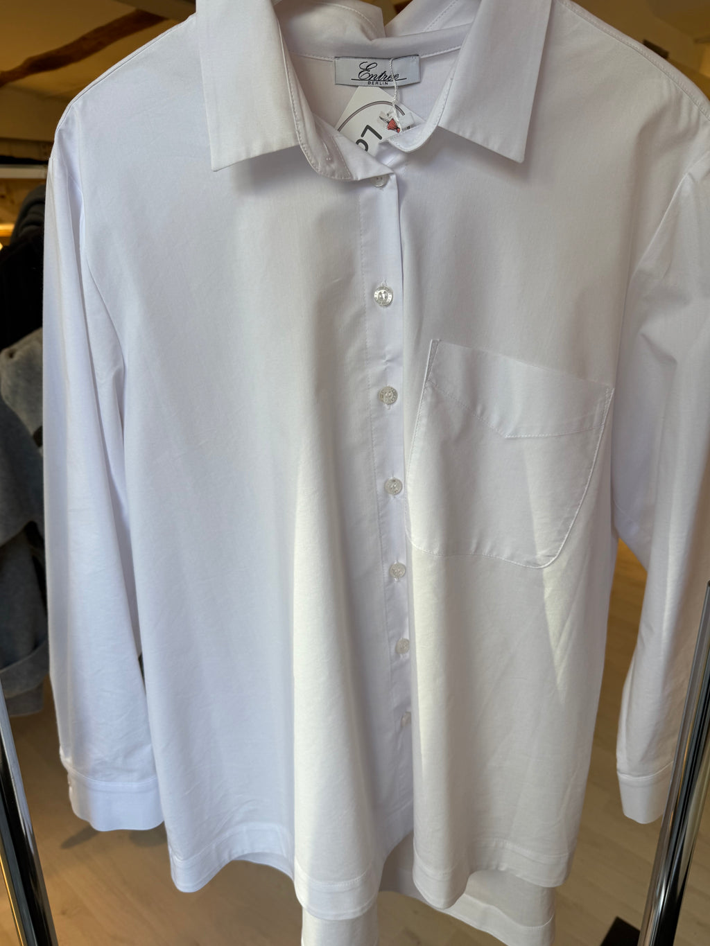 White Button-Down Cotton Blouse