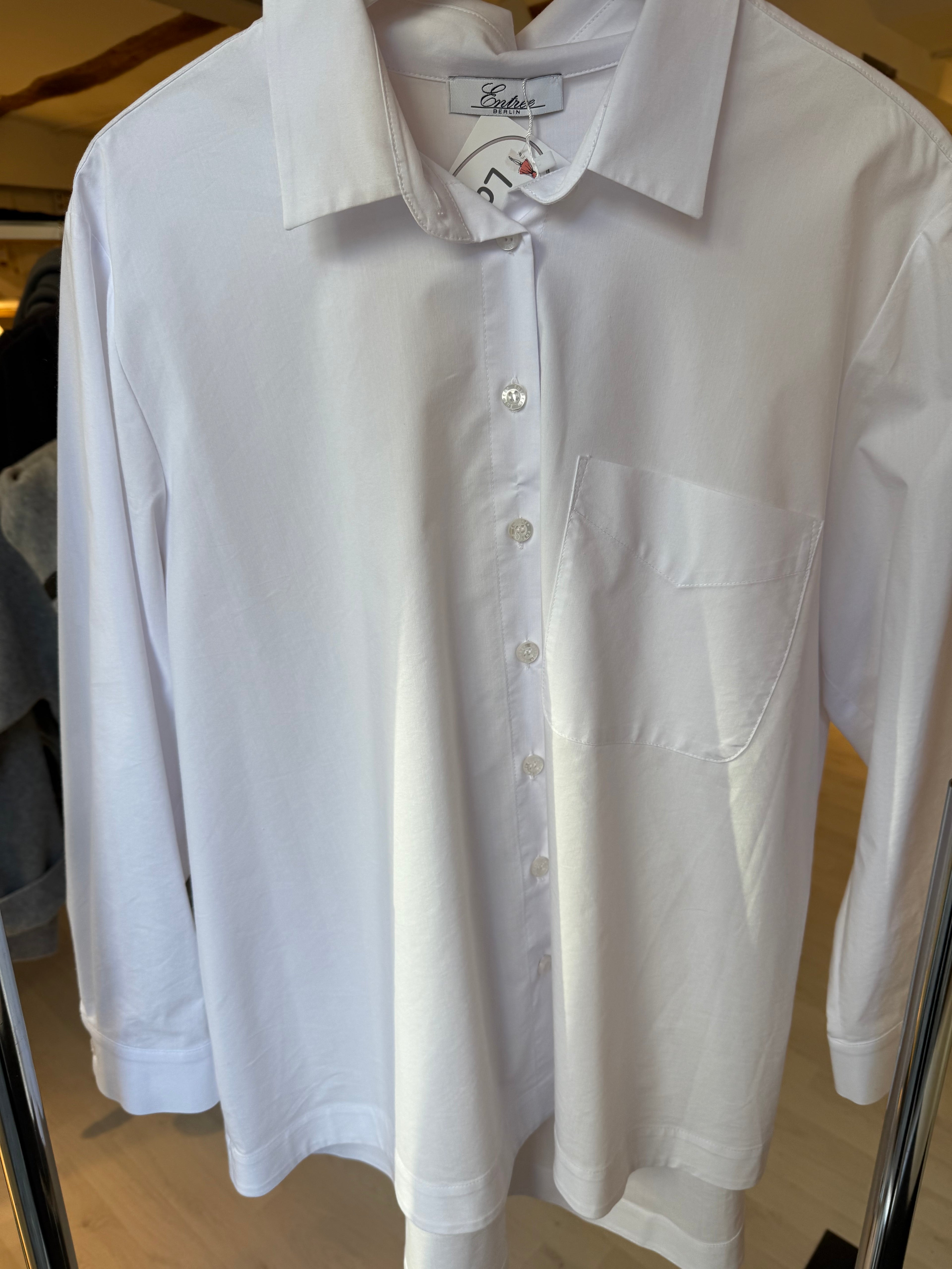 White Button-Down Cotton Blouse