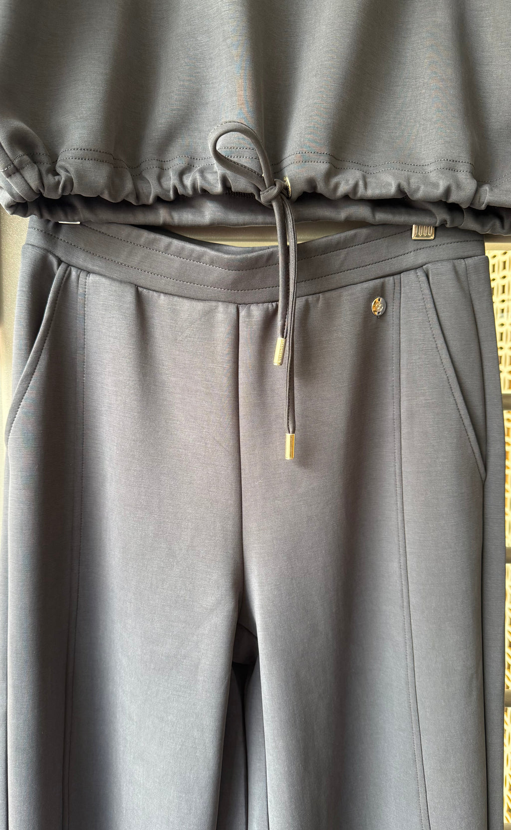 Regular length pants with straight wide leg