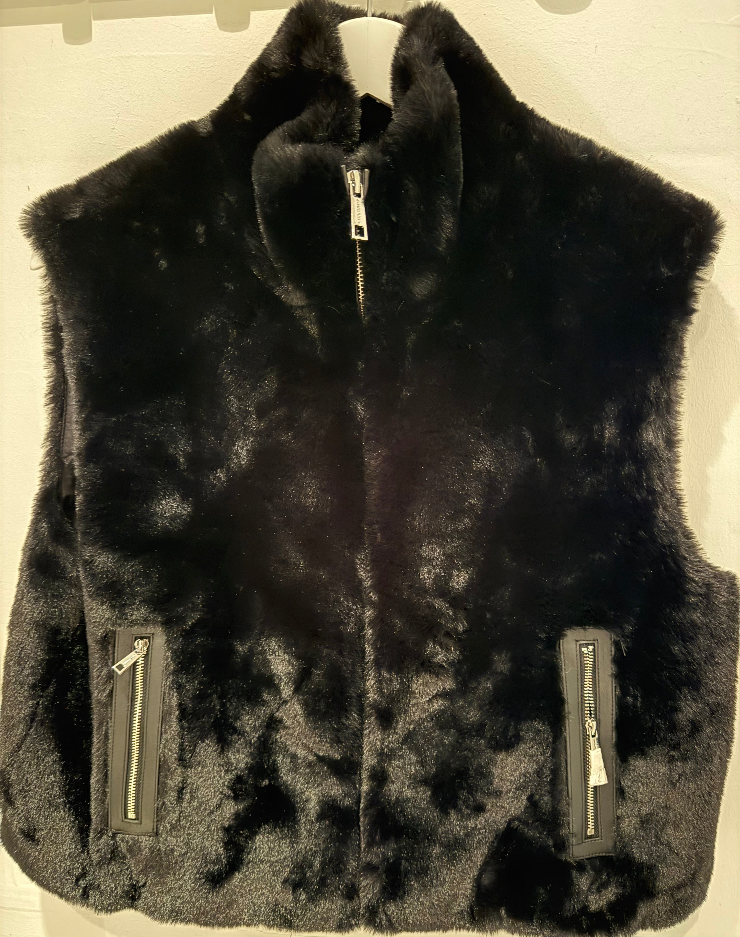 Short faux fur waistcode - Black