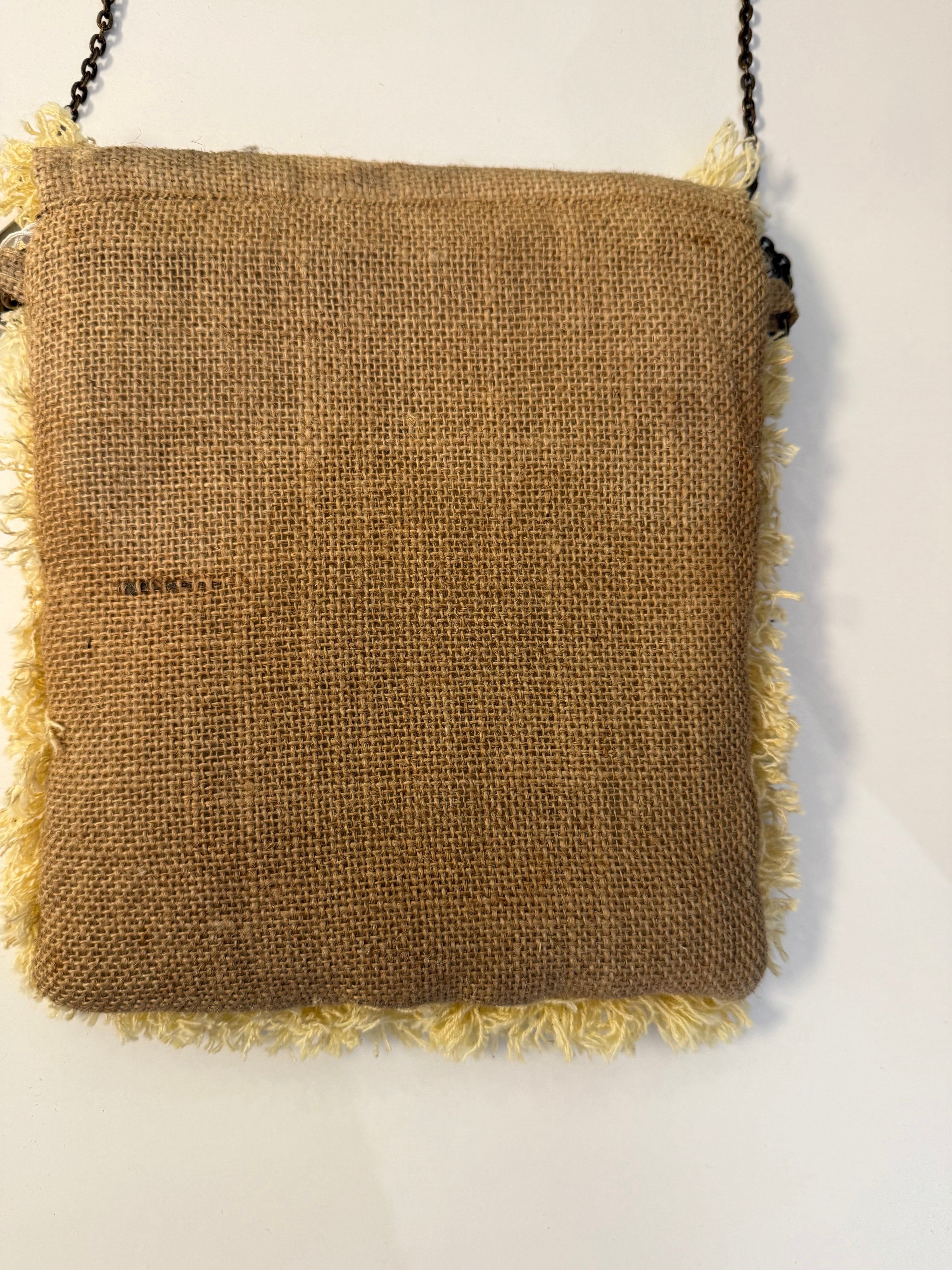 Boho Chic Embellished Crossbody Bag - Beige