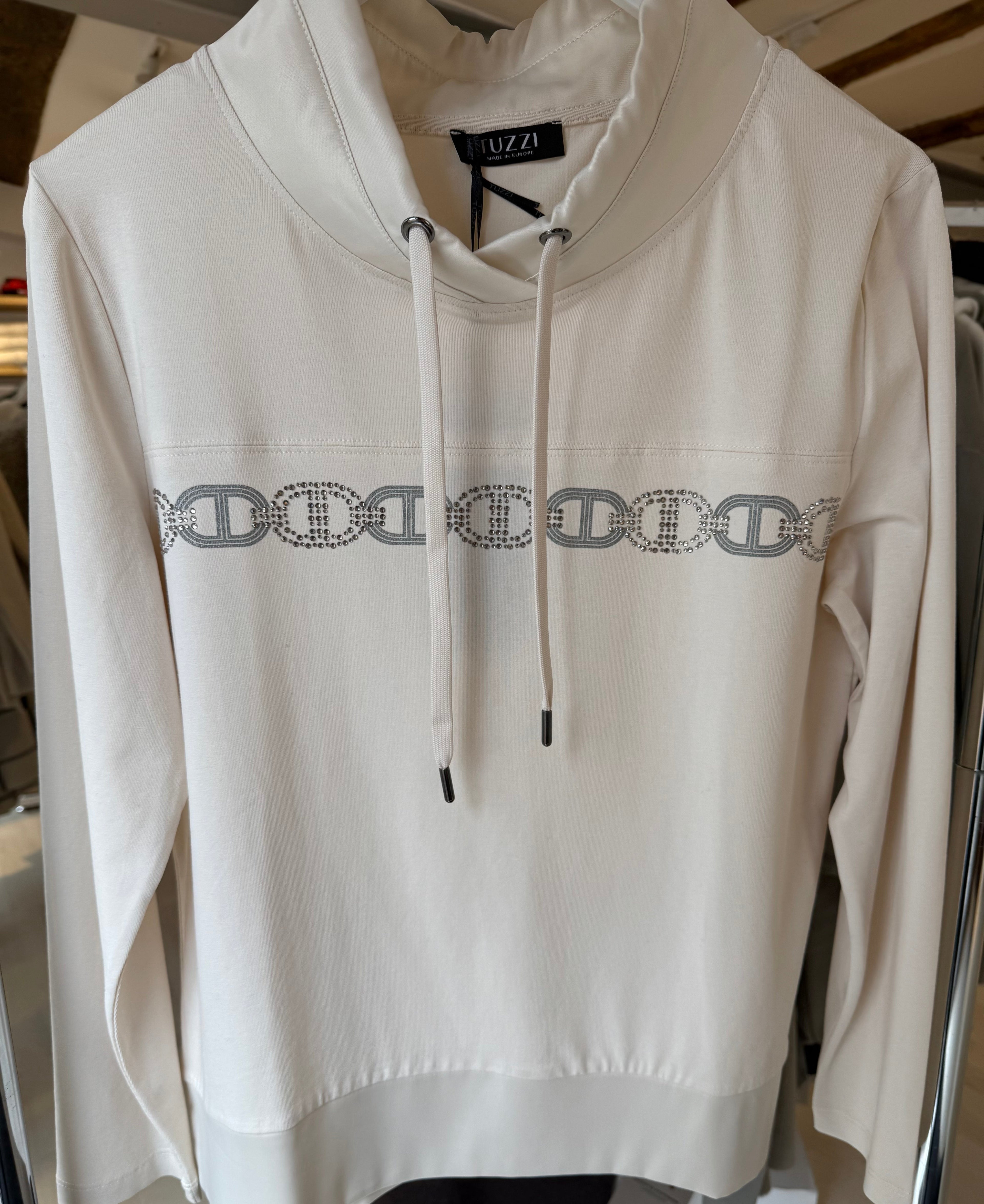 Cotton-Stretch Hoodie with Sparkling Motif