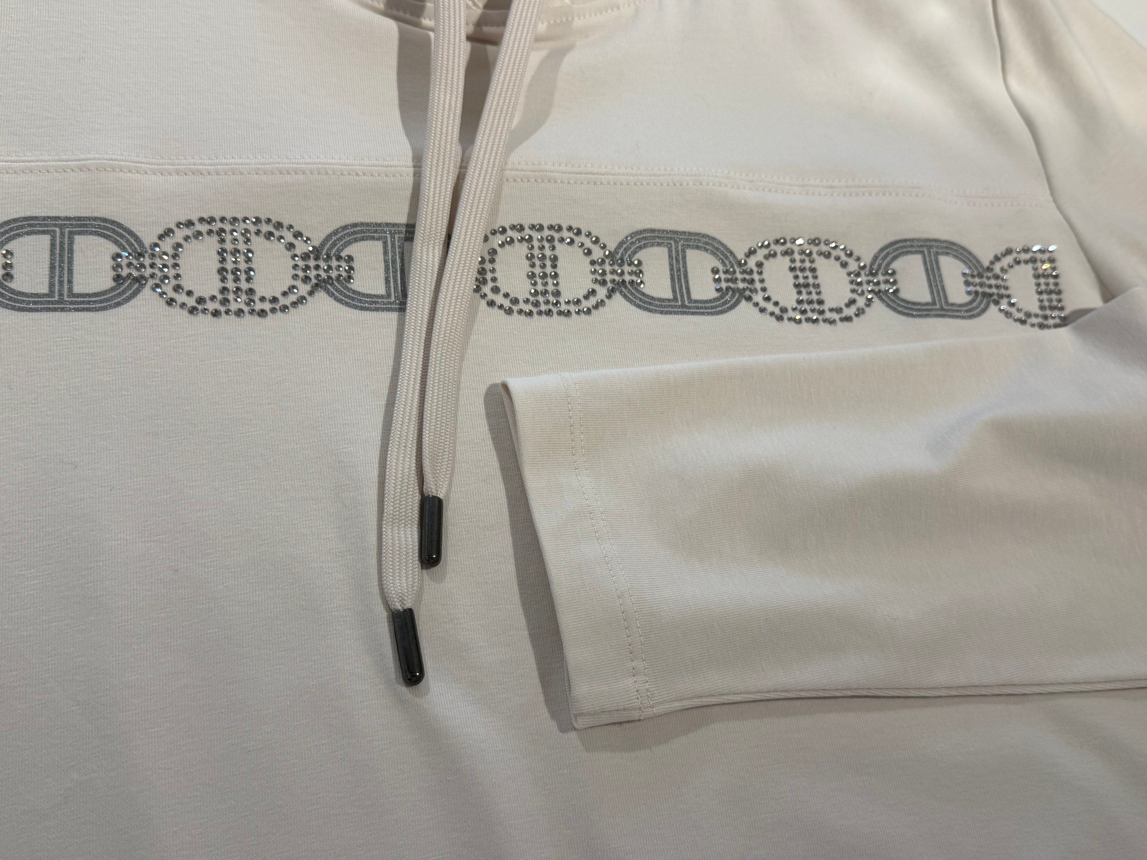 Cotton-Stretch Hoodie with Sparkling Motif