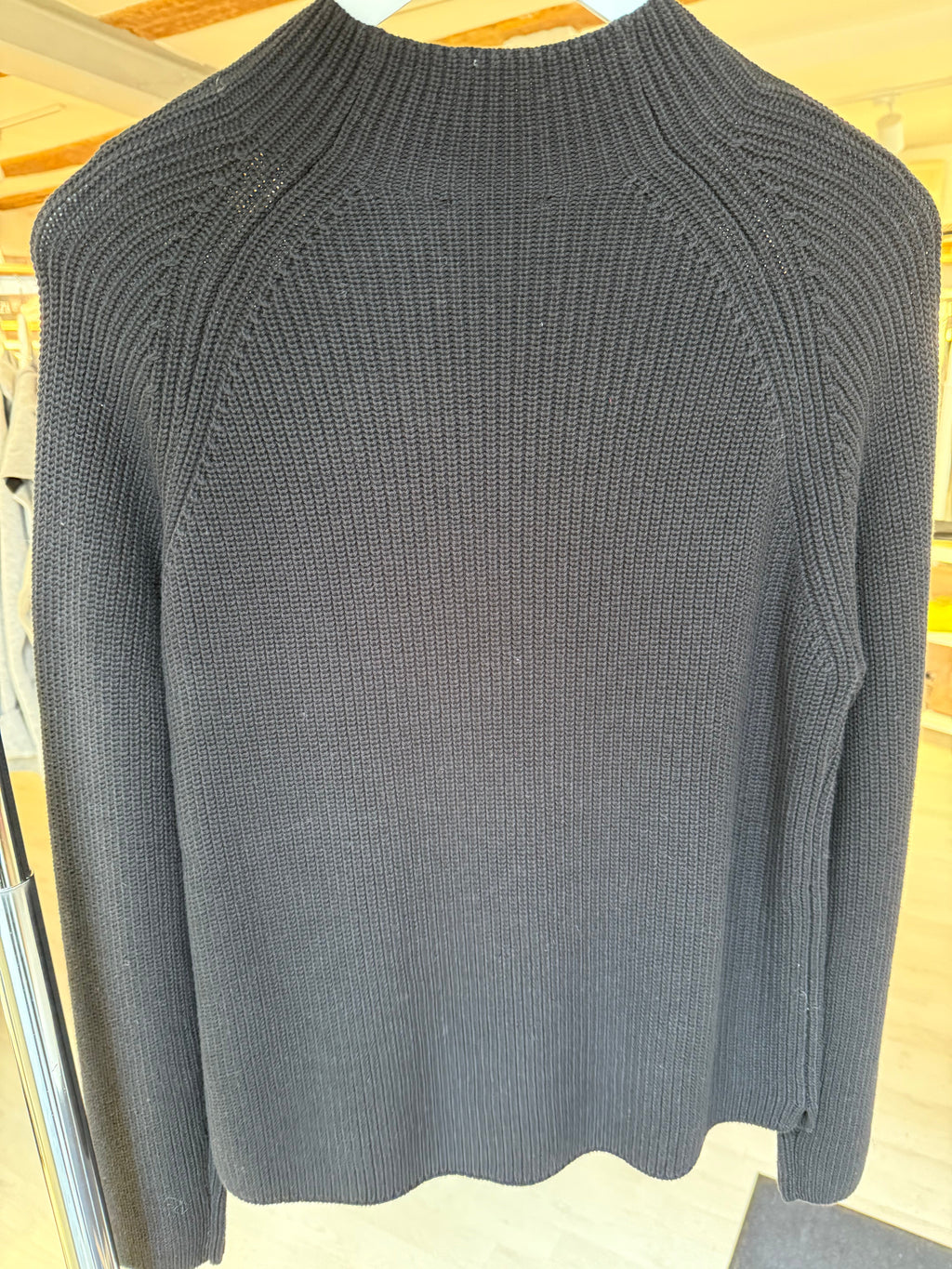 Black Knitted Cotton Sweater