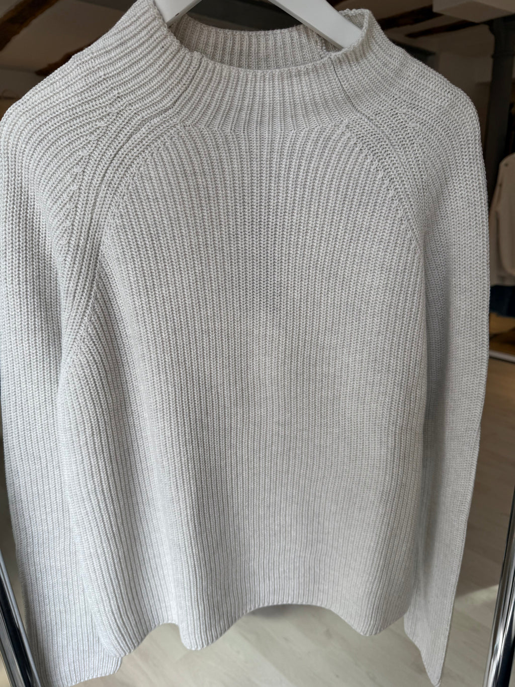 White Knitted Cotton Sweater