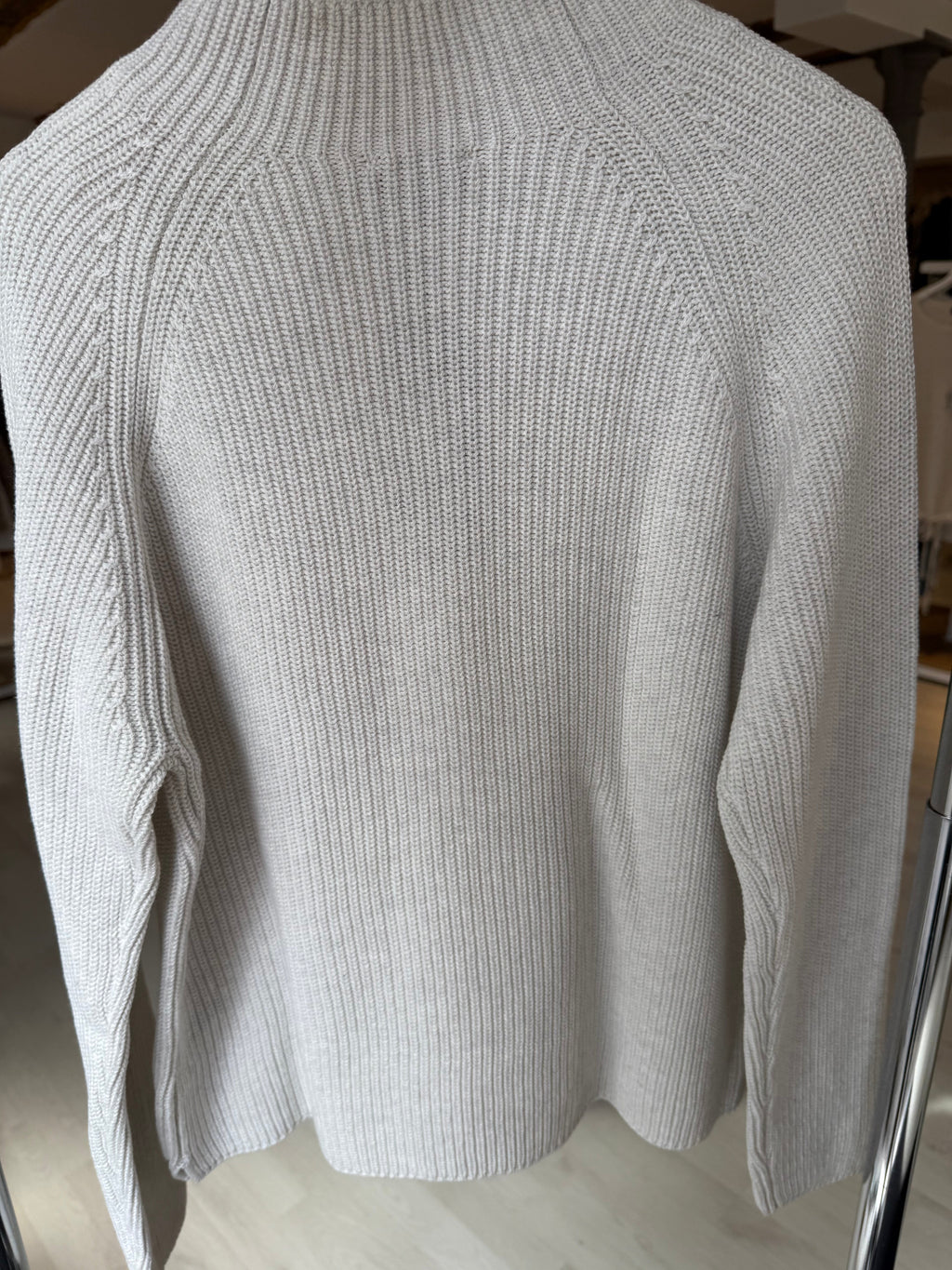 White Knitted Cotton Sweater