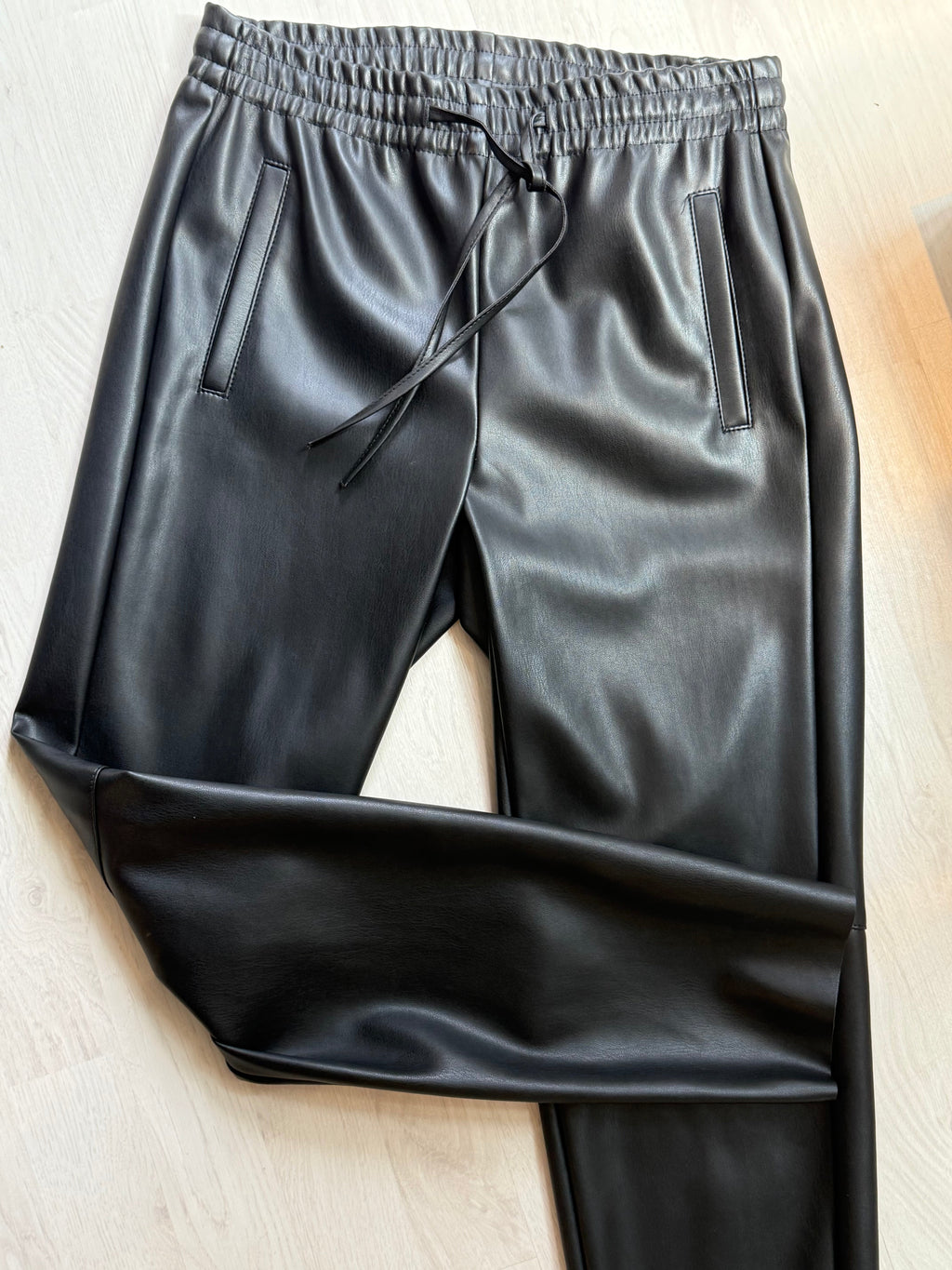 Black Faux Leather Pants with Soft Inner Lining