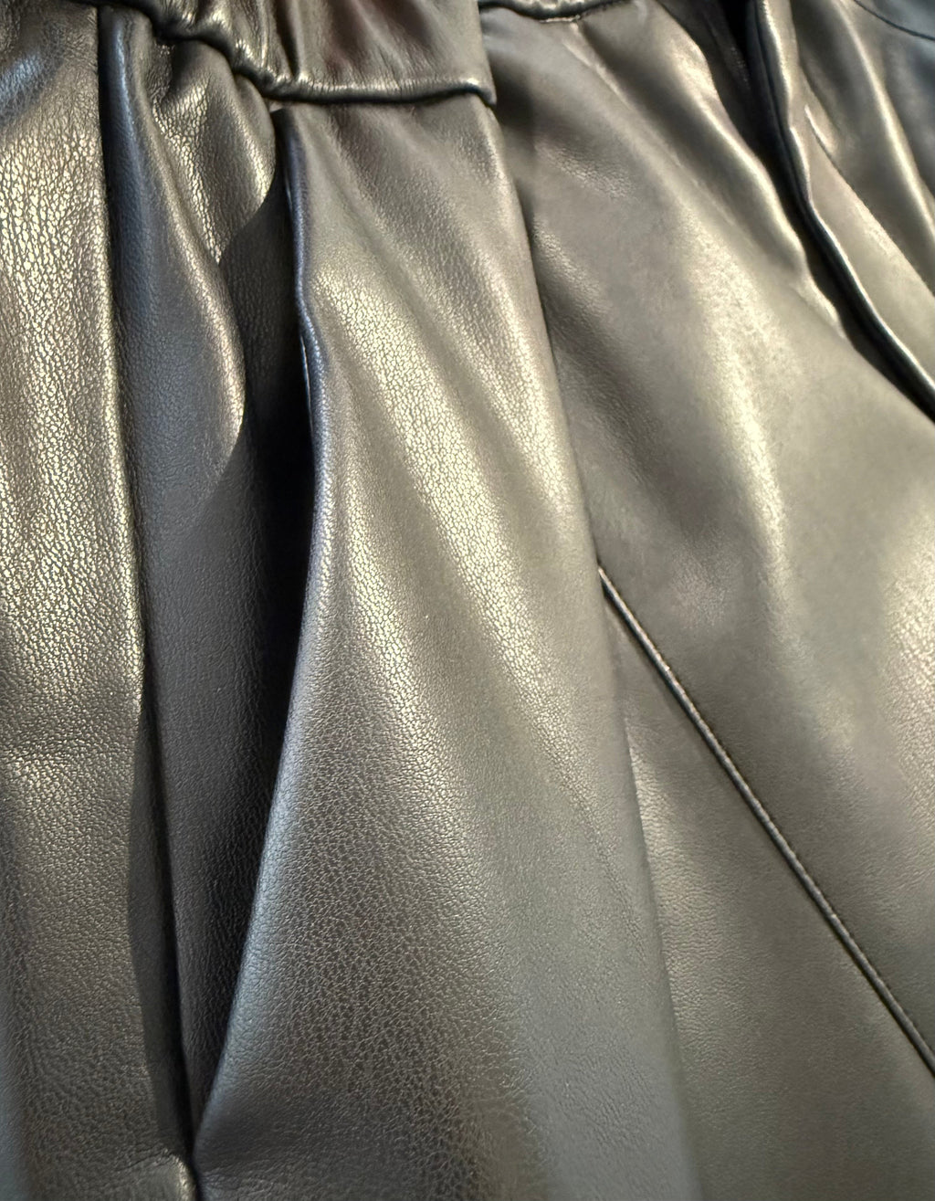 Coated Faux Leather Pants with Smooth Finish