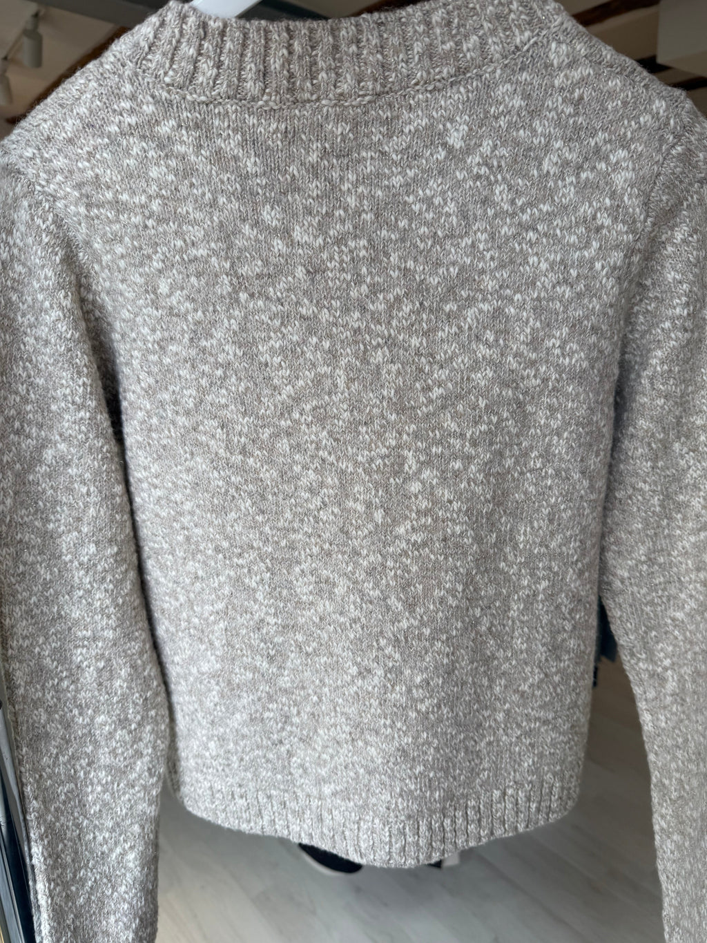 Beige Glitter Knit Cardigan