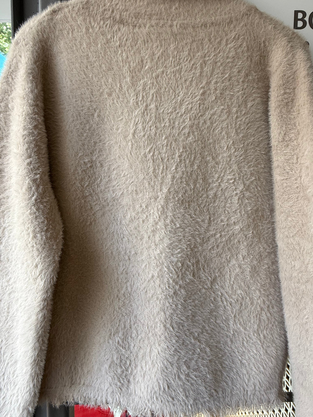 Single breasted cardigan with fringes stone