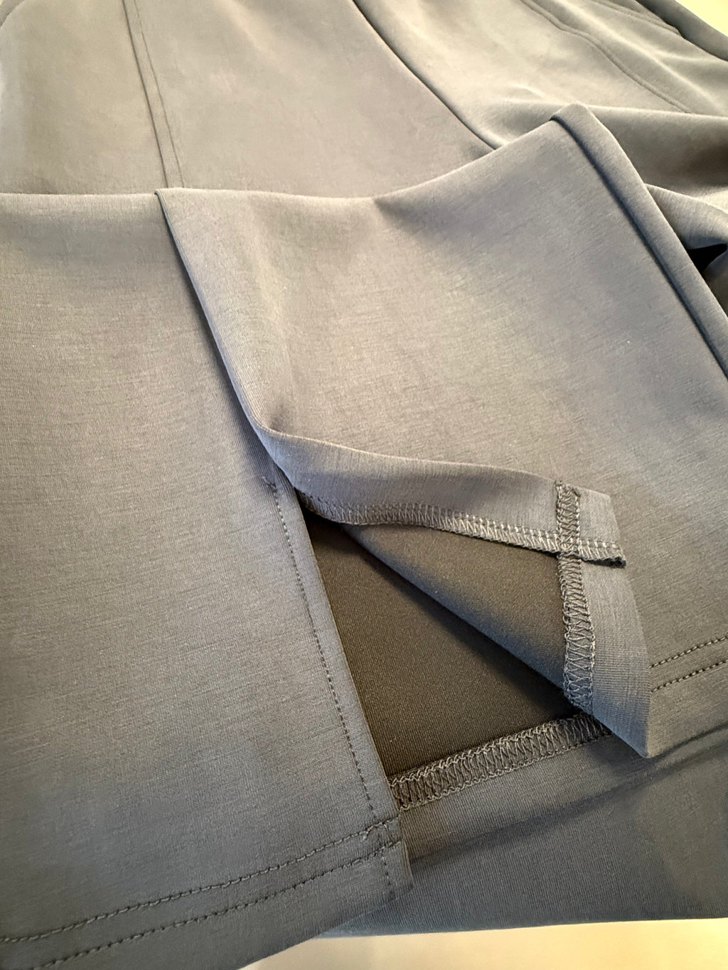 Regular length pants with straight wide leg