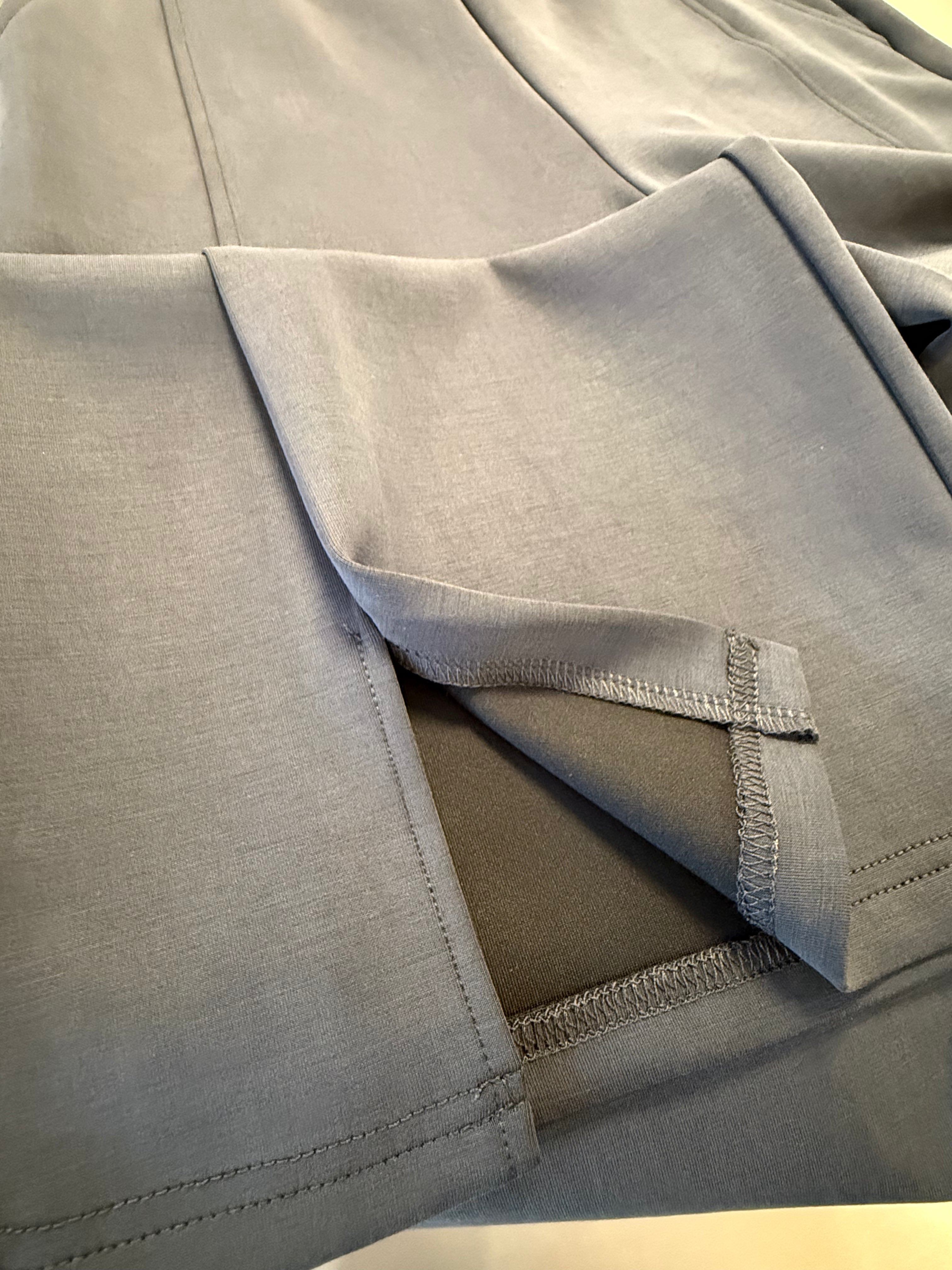 Regular length pants with straight wide leg