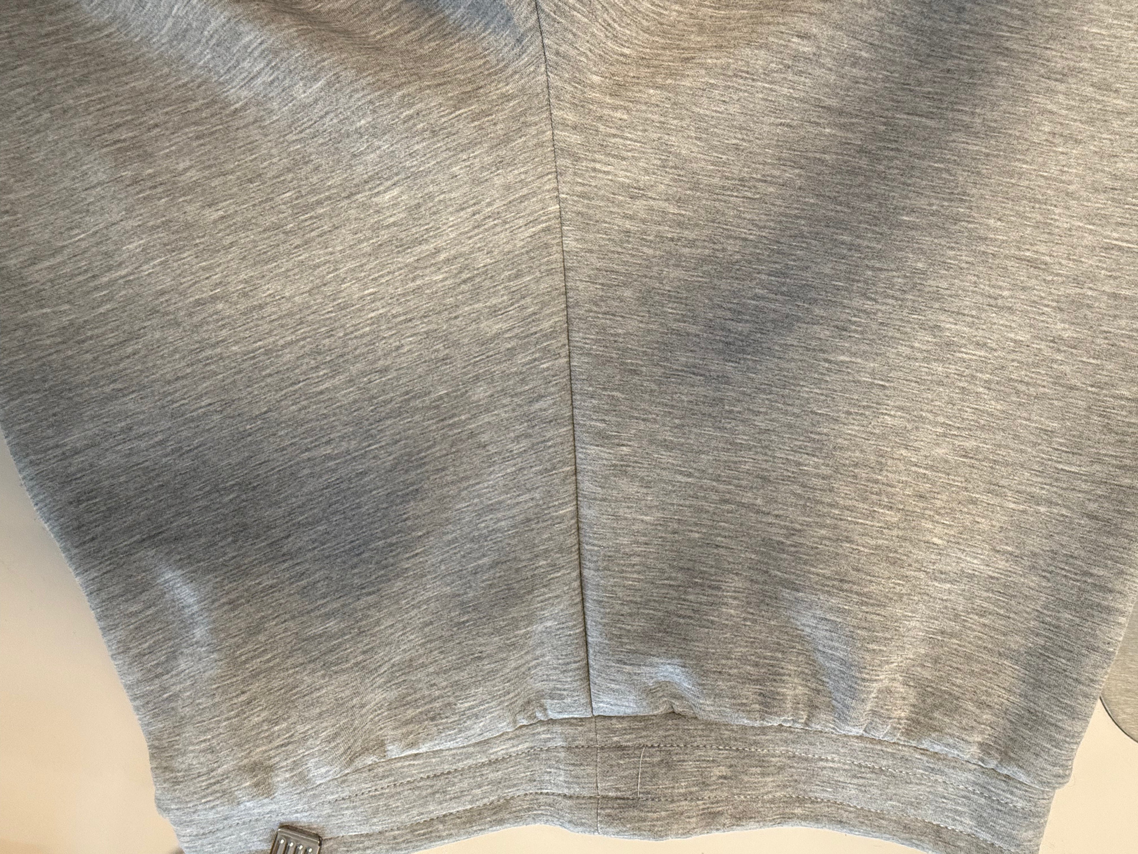 Regular length pants with straight wide leg Grey melange