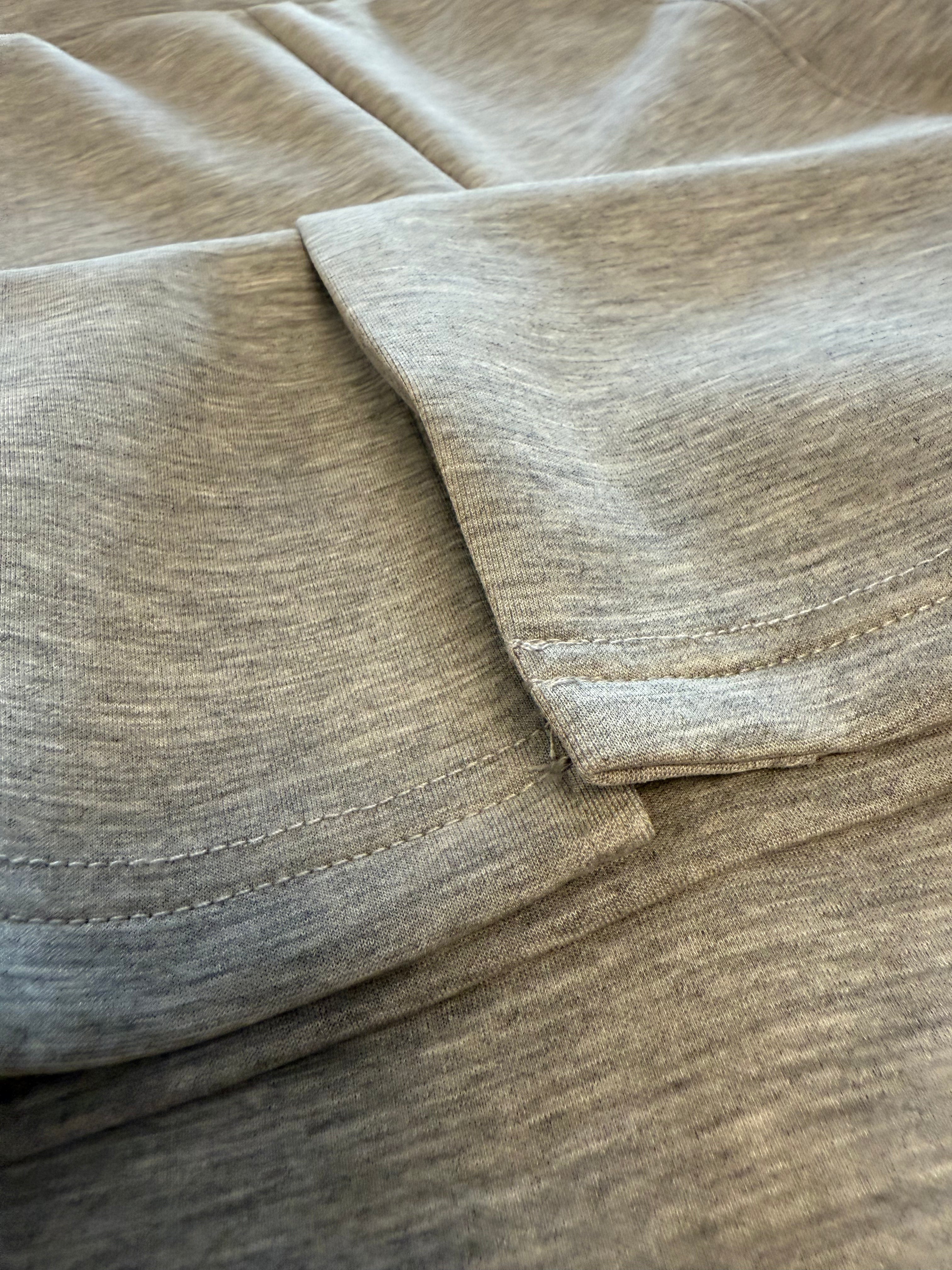 Regular length pants with straight wide leg Grey melange