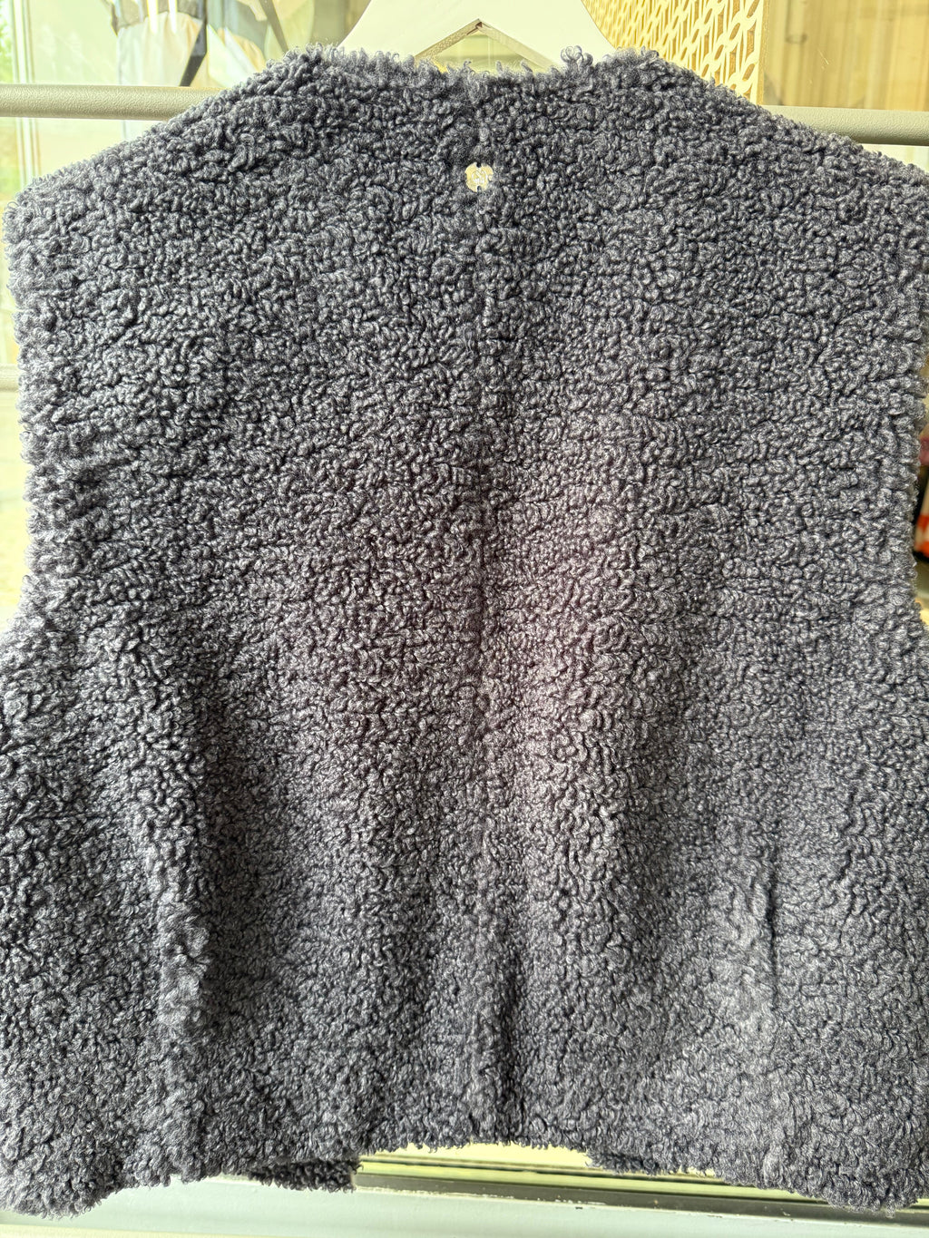 Cropped teddy waistcoat - Night grey