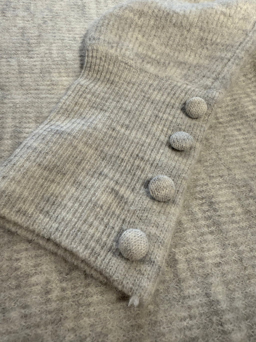 Knitted Top Grey-White Melange