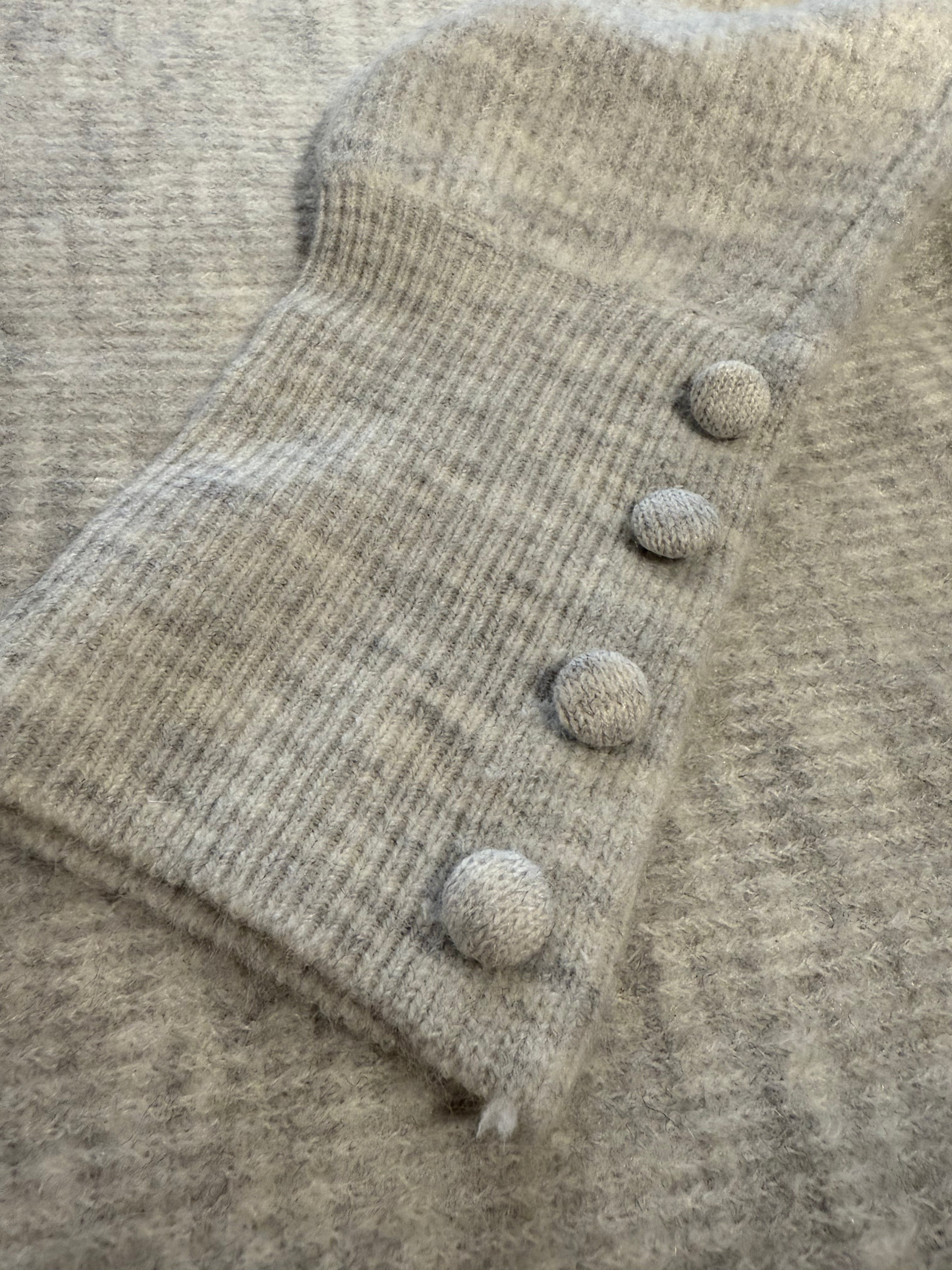 Knitted Top Grey-White Melange