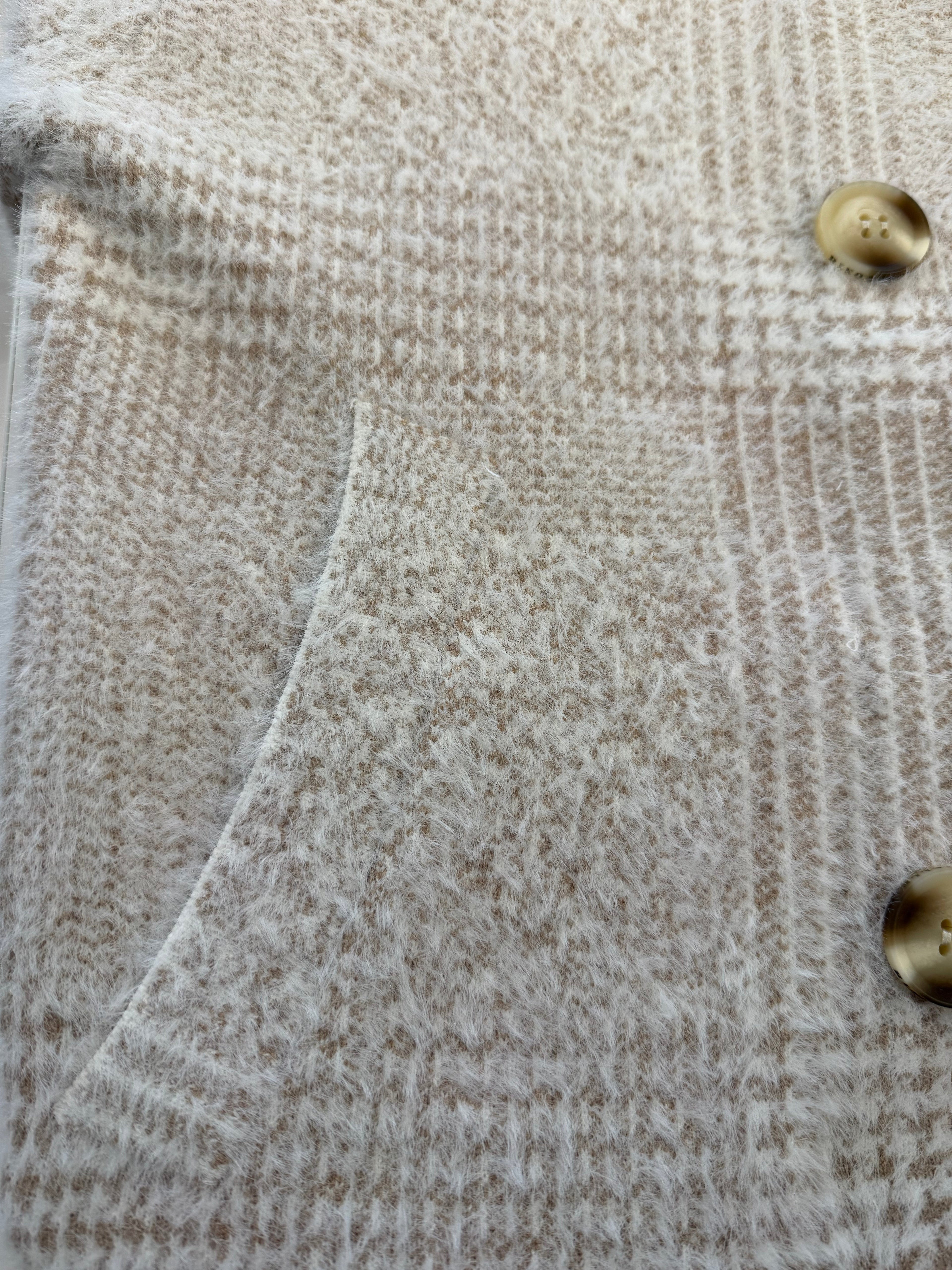 Short double breasted jacket Stone check