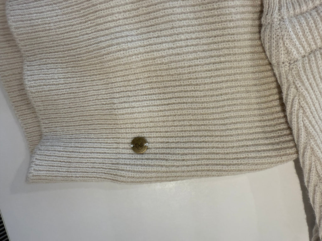 Knitted Cardigan with Bows - Birch