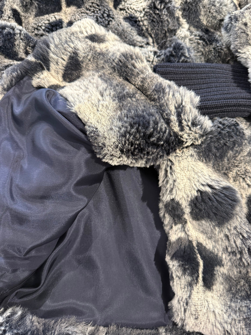 Faux Fur Jacket with High Collar