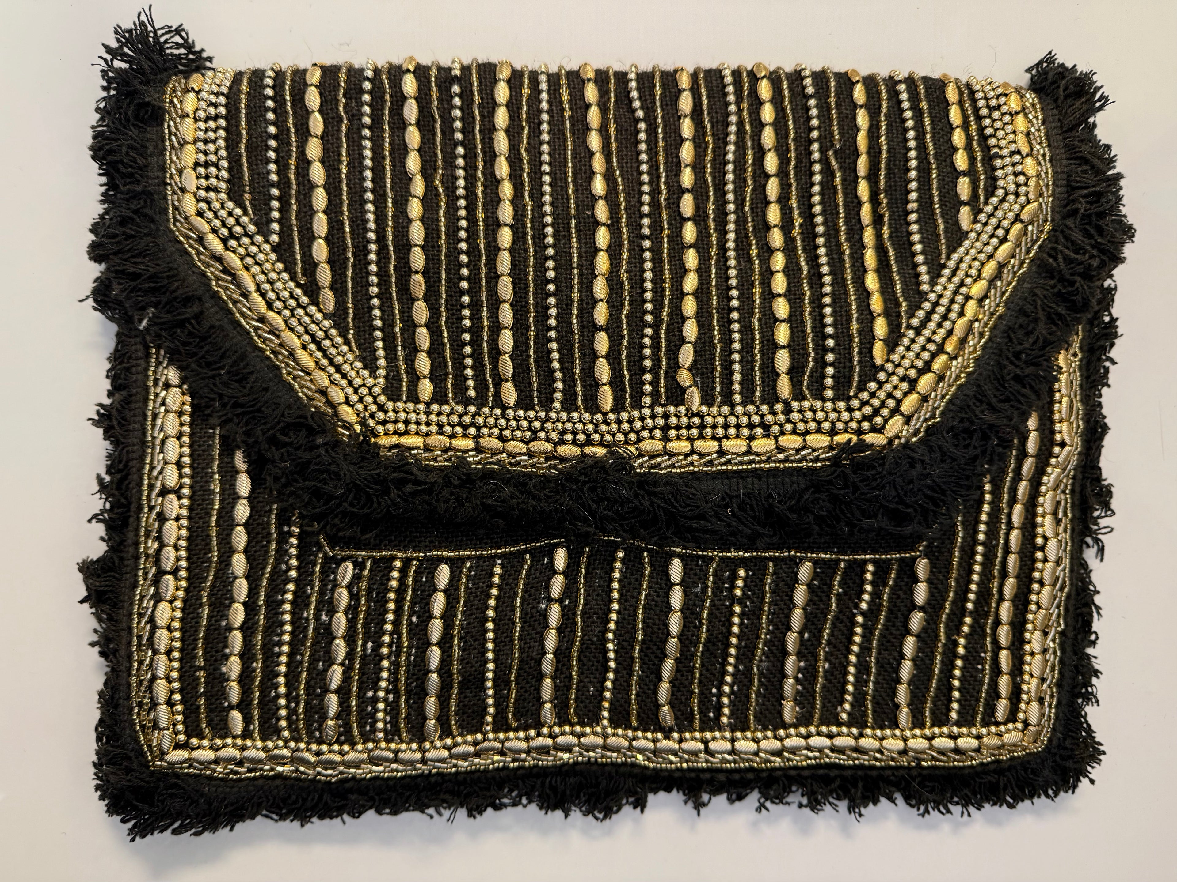 Embellished Boho Clutch Bag - brown