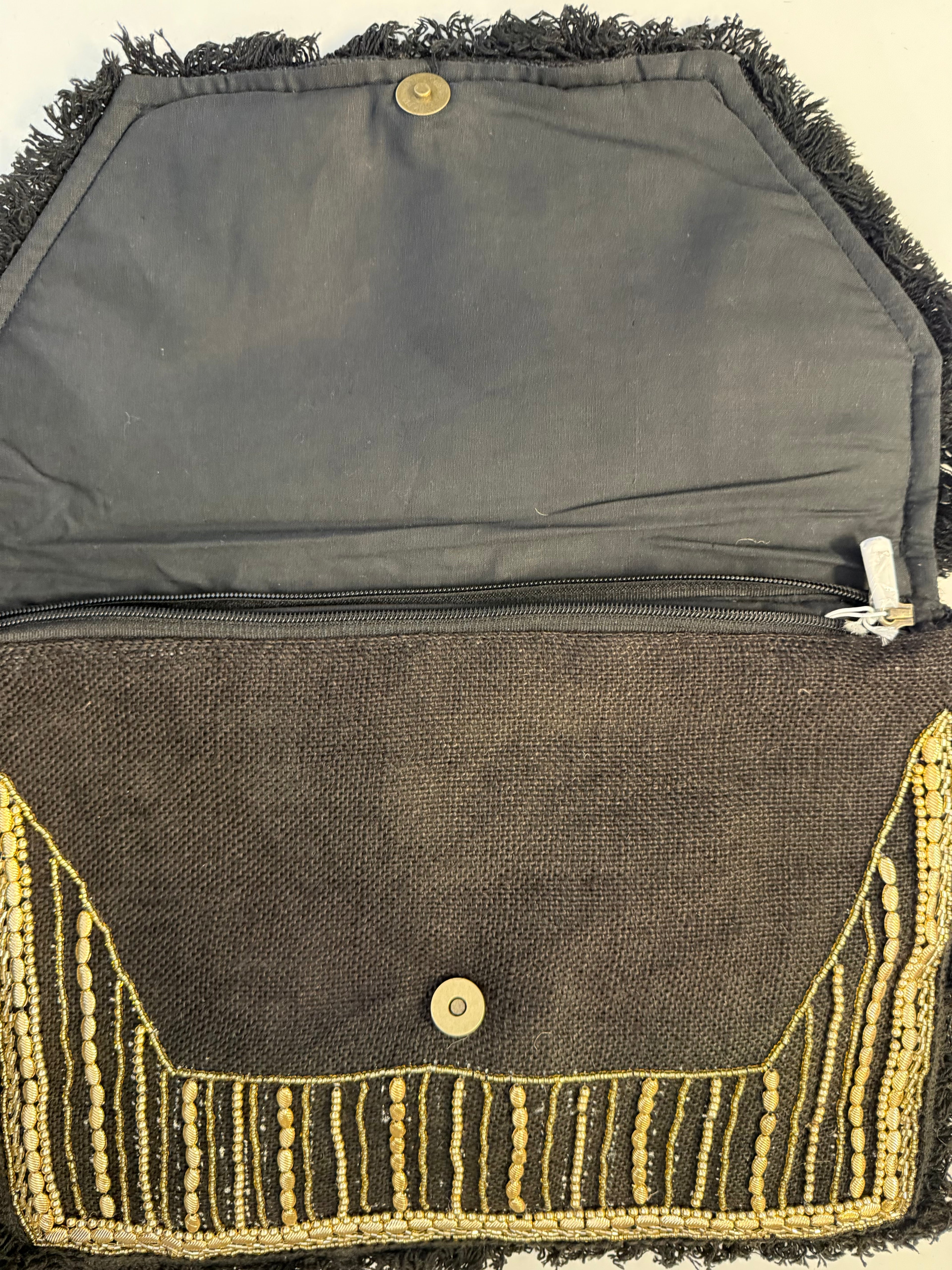 Embellished Boho Clutch Bag - brown