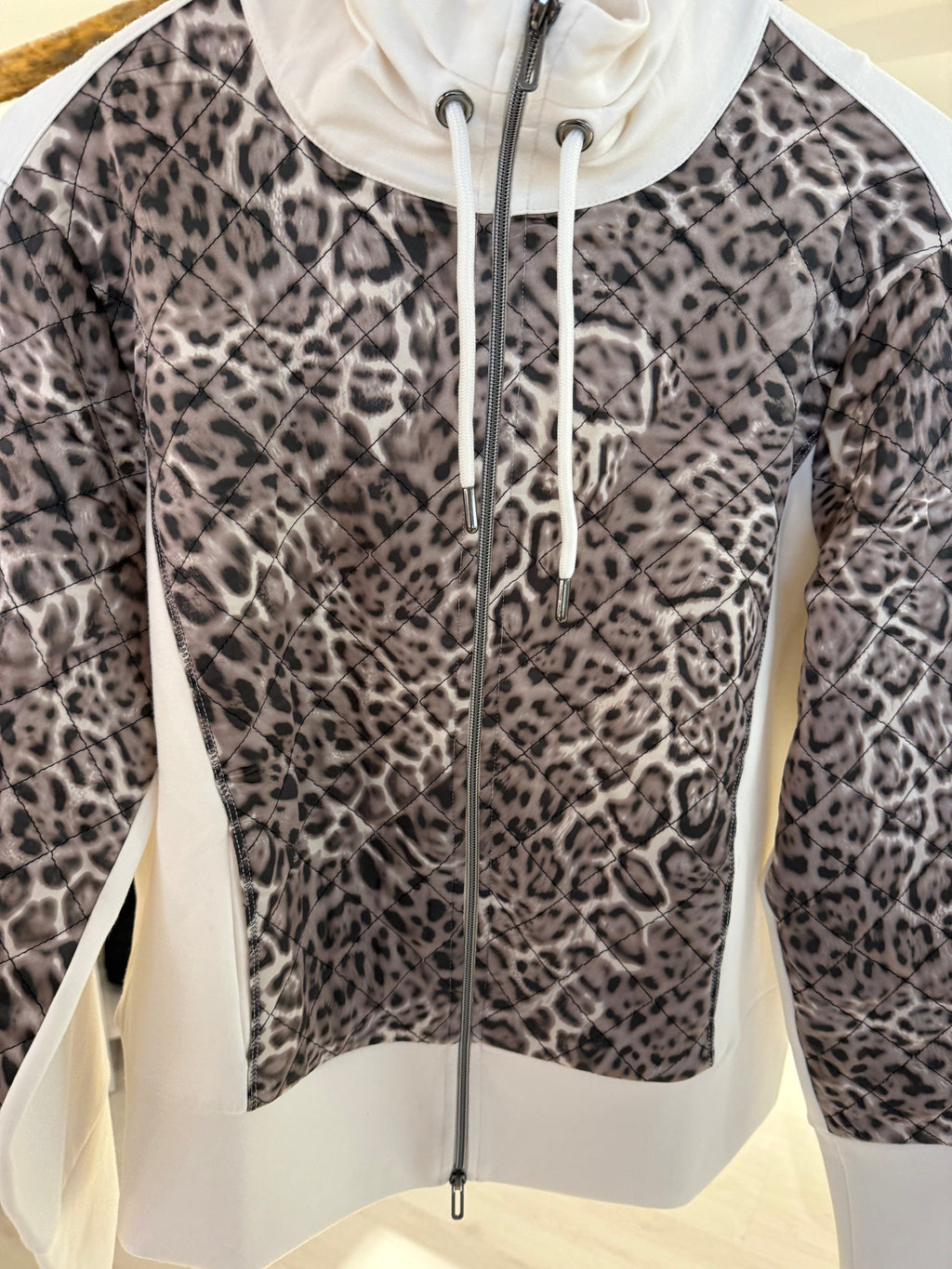 Beige Jacket with Leopard Front