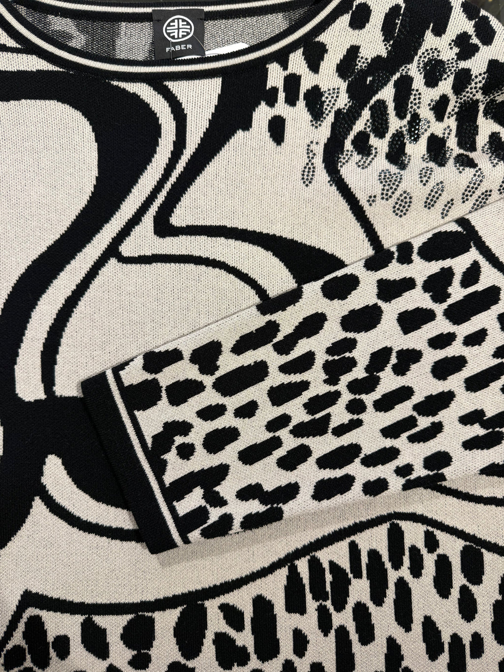 Beige Top with Black Pattern