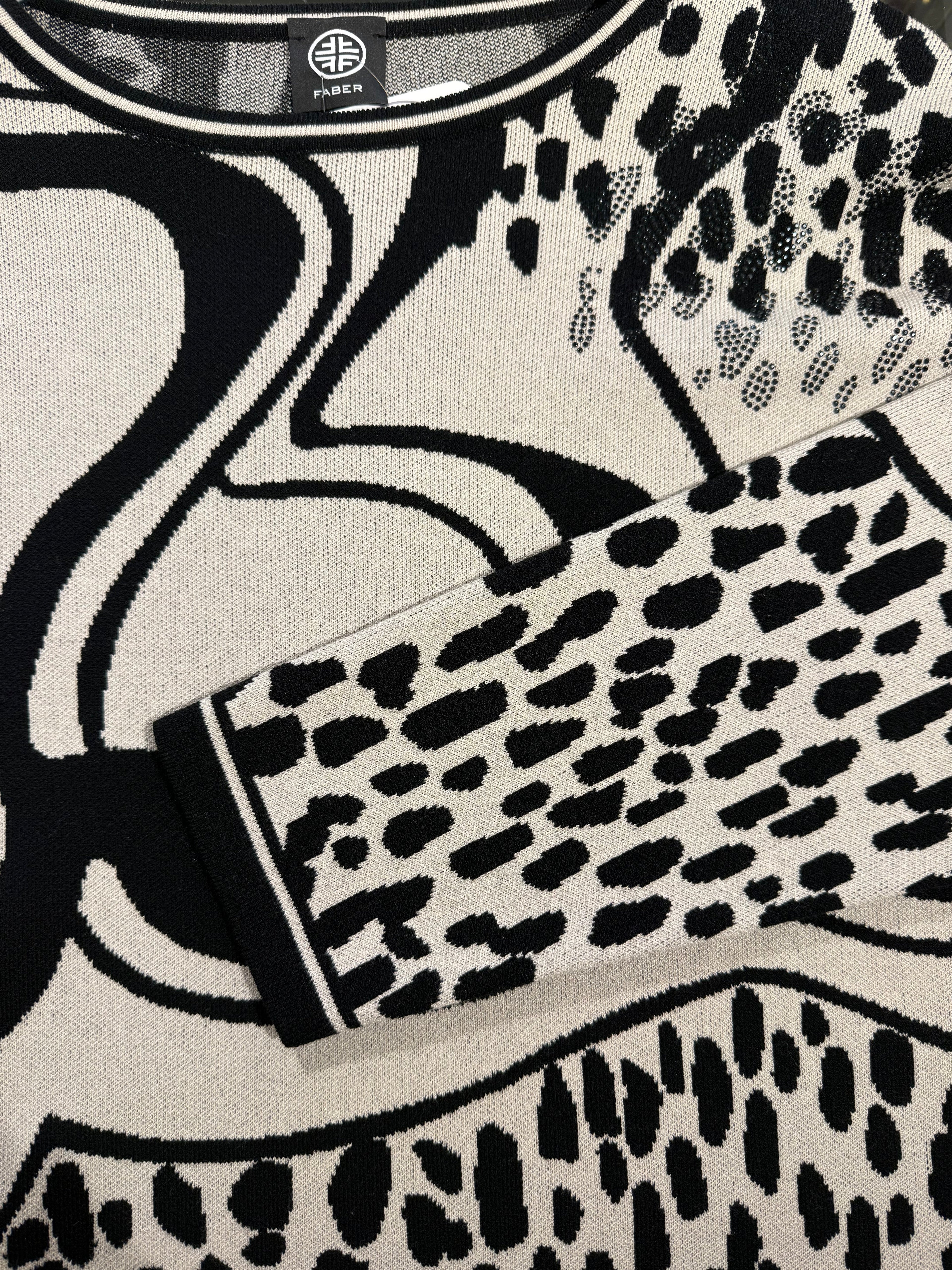 Beige Top with Black Pattern