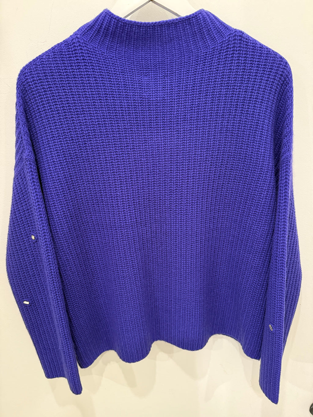 Cashmere Wool Knit Top with Crystal Embellishments