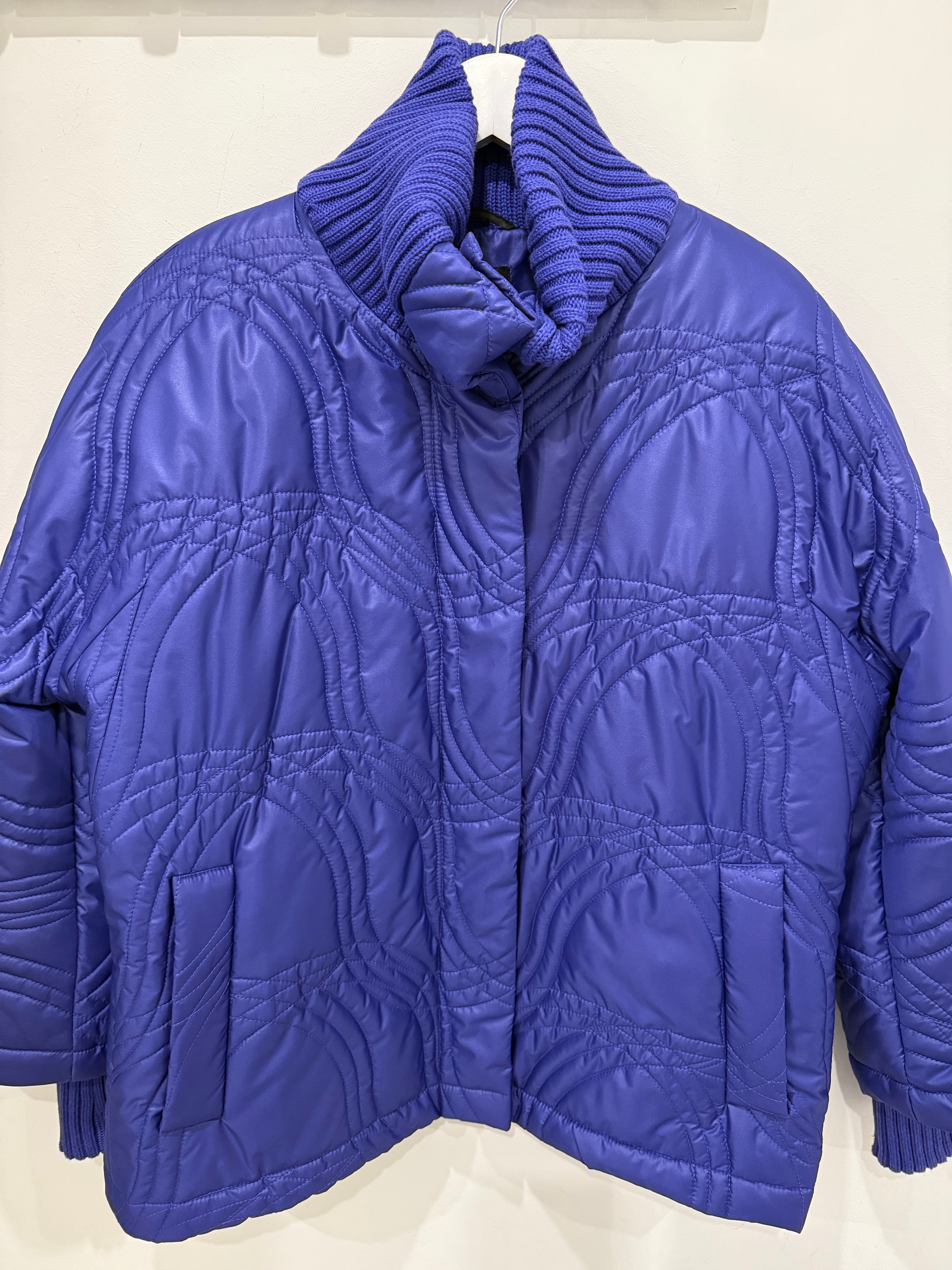 Elegant Purple Coat with Warm Collar