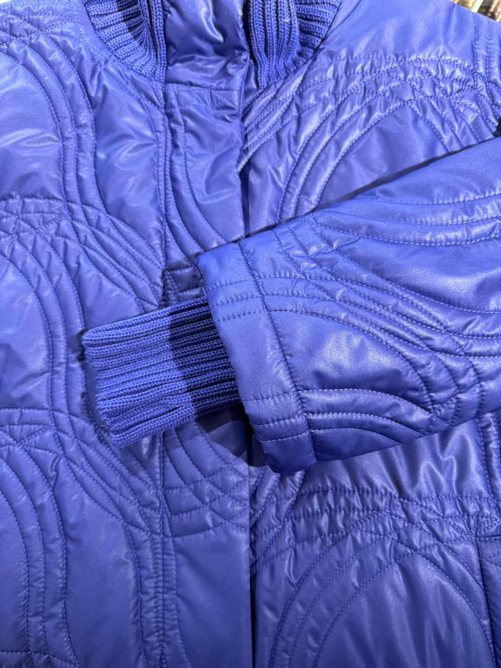 Elegant Purple Coat with Warm Collar