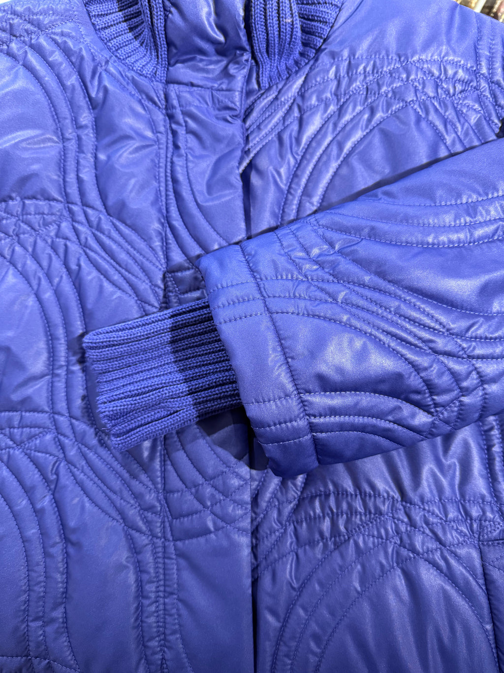 Elegant Purple Coat with Warm Collar