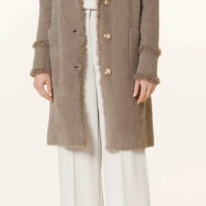 einreihiger cardigan mit fransen